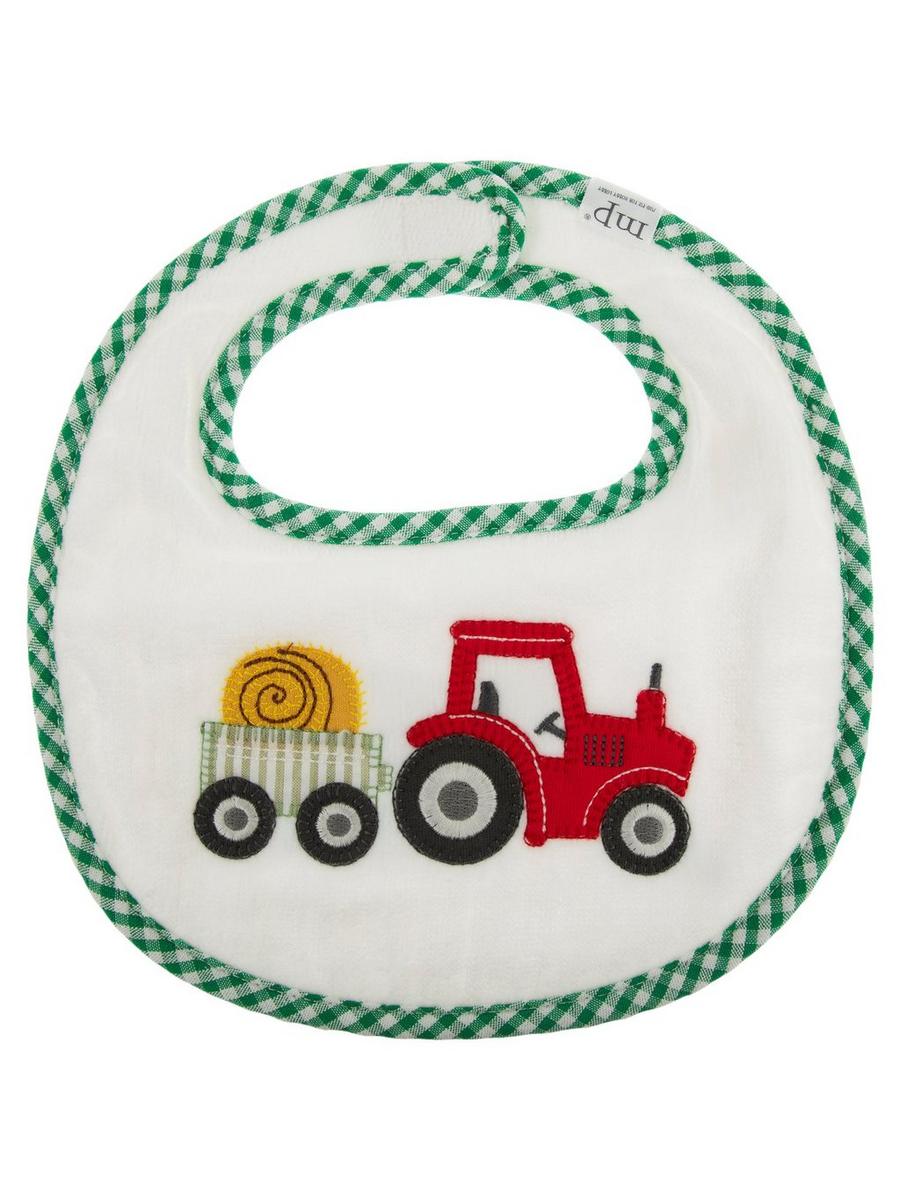 Gingham Tractor Baby Bib | Hobby Lobby | 2498475