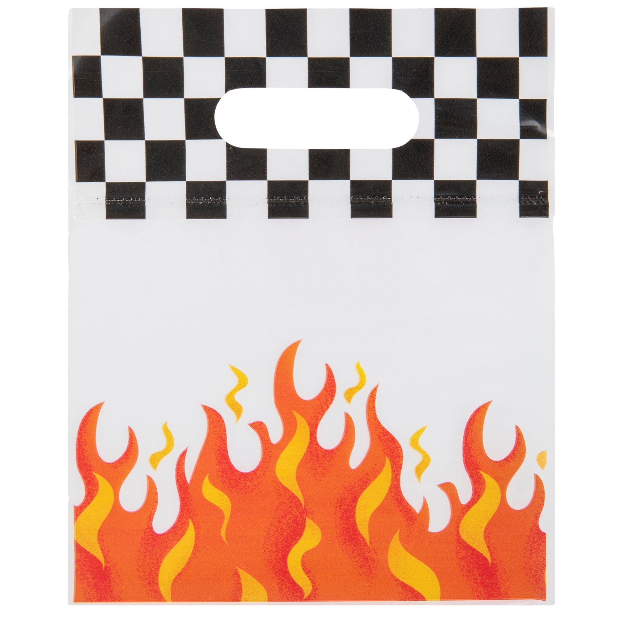 Checkered &amp; Flames Zipper Treat Bags
