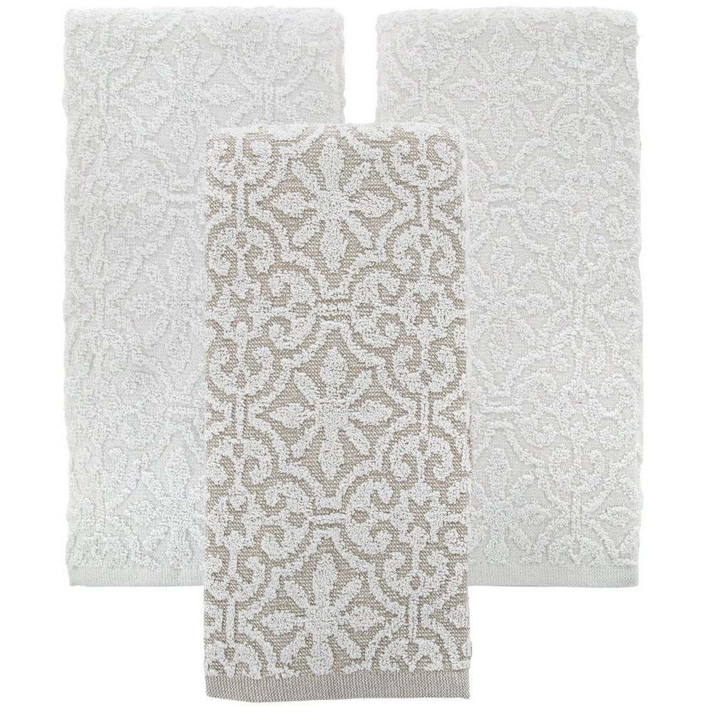 Gray White Geometric Kitchen Towels