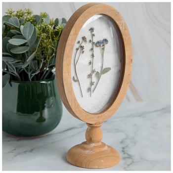 Flowers In Oval Wood Frame