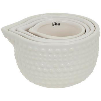 White Hobnail Measuring Cups
