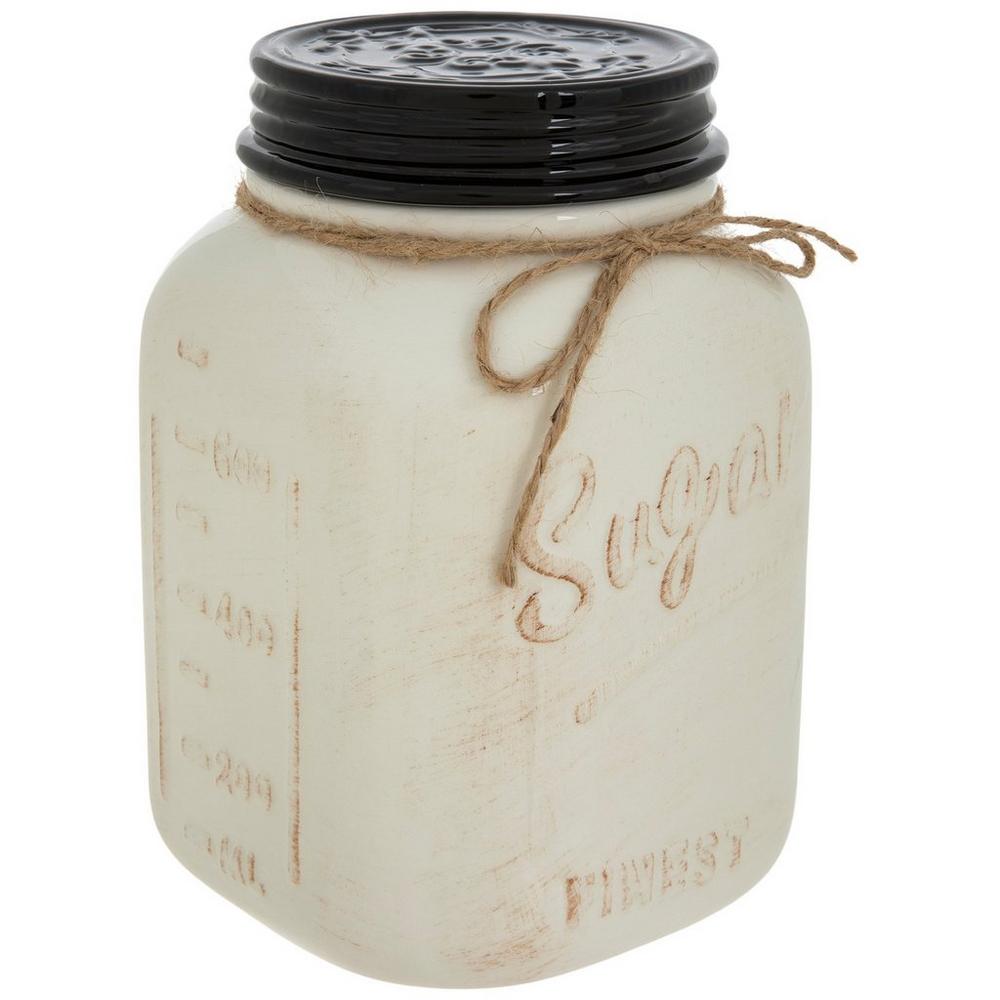 White Sugar Ceramic Canister