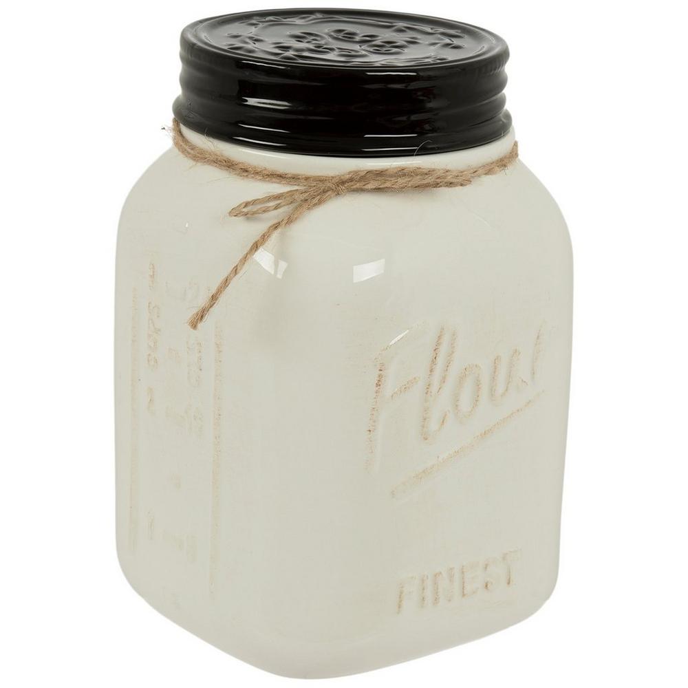 White Flour Ceramic Canister