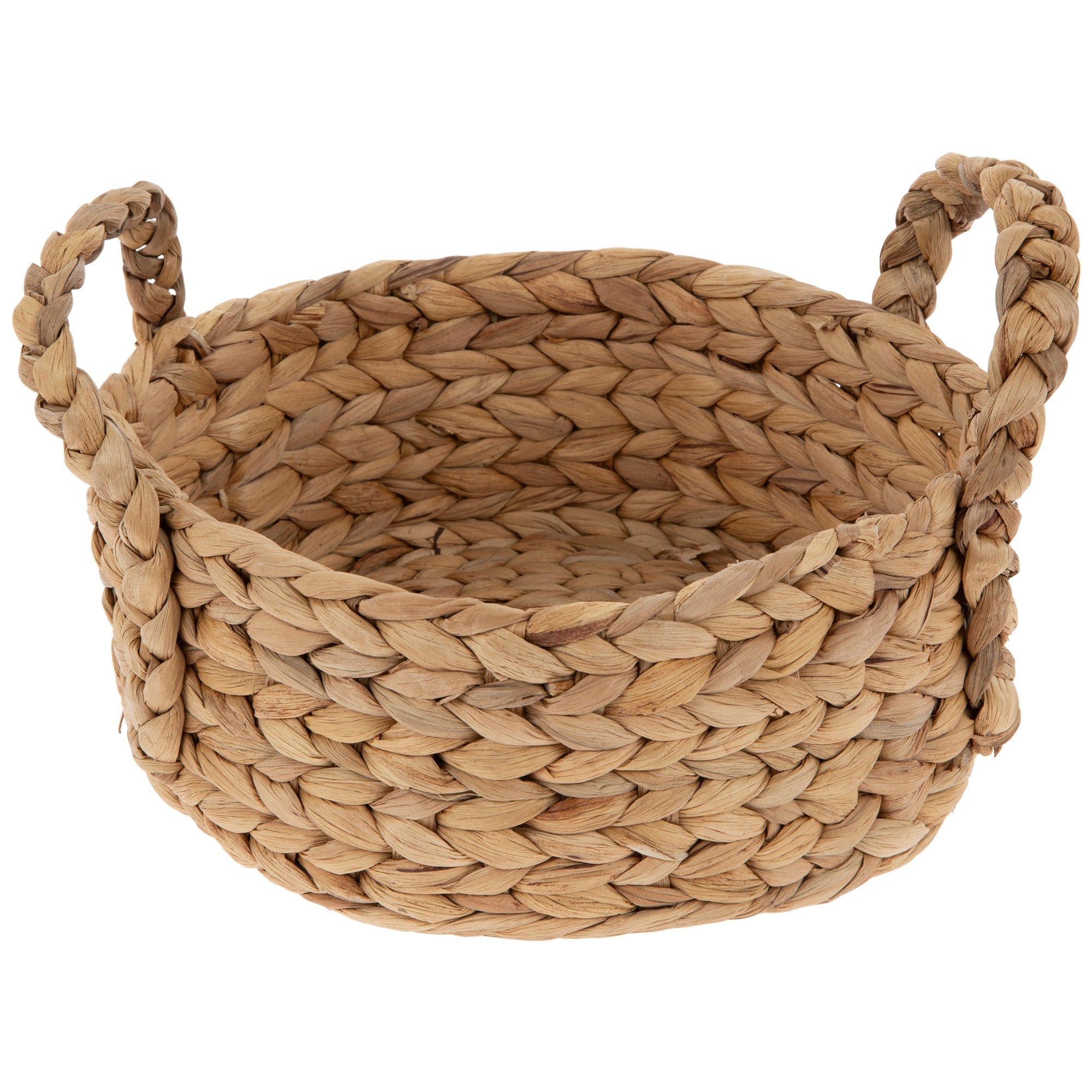 Round Braided Water Hyacinth Basket
