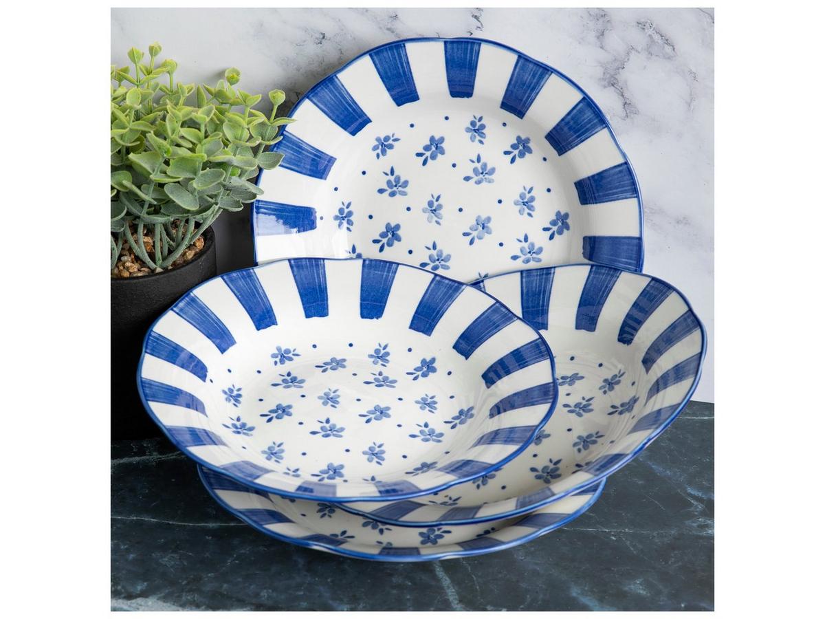 Blue Floral & Striped Soup Bowls | Hobby Lobby | 2514198