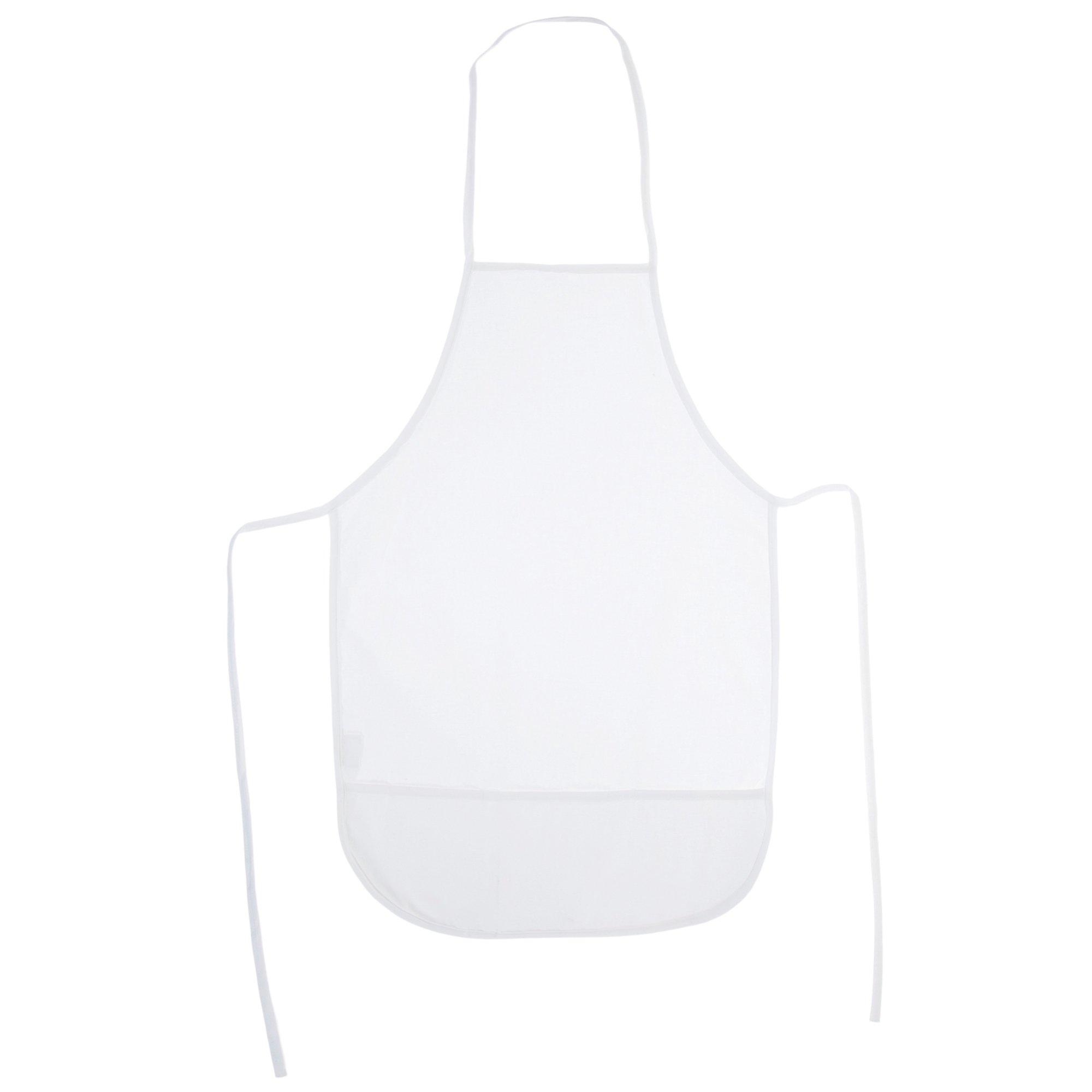 White Adult Apron With Pockets