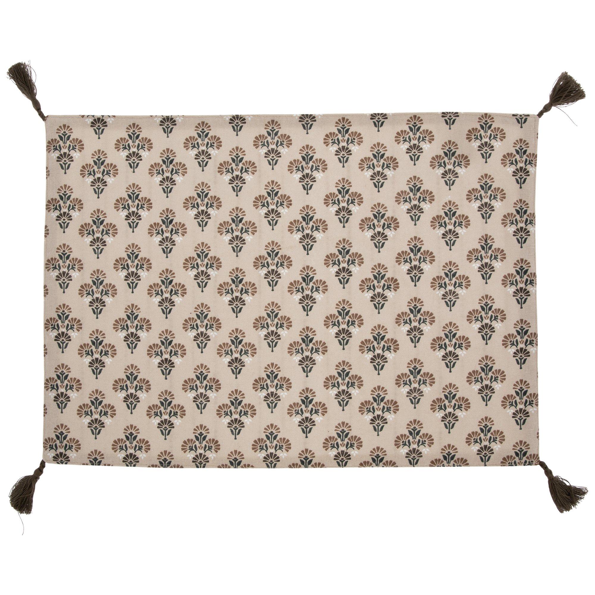 Brown Floral Reversible Placemat view 1