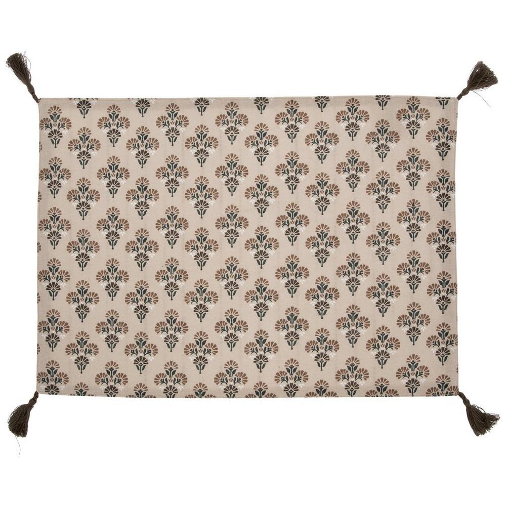 Brown Floral Reversible Placemat