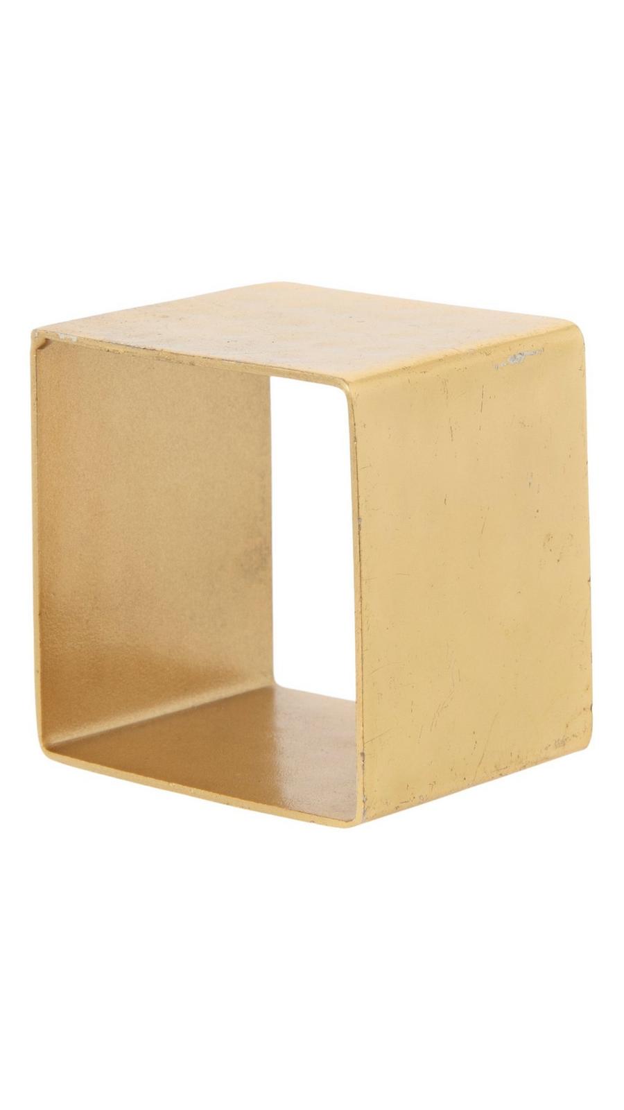 Gold Hammered Square Metal Napkin Ring