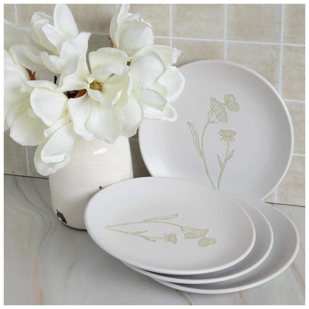 Green Floral Ceramic Plates