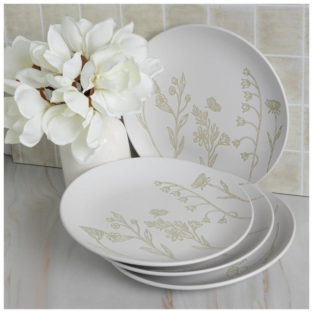 Green Floral Ceramic Plates