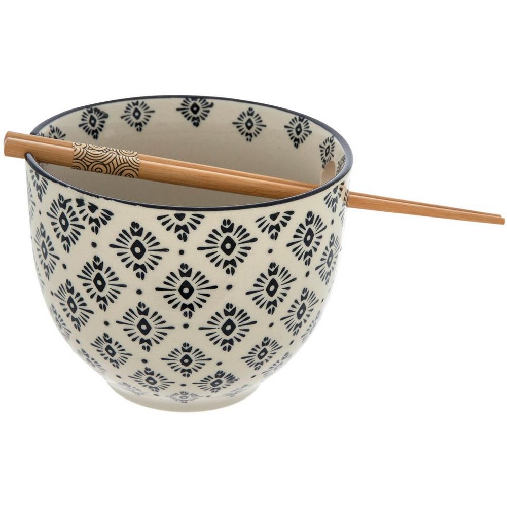 Block Print Noodle Bowl Chopsticks