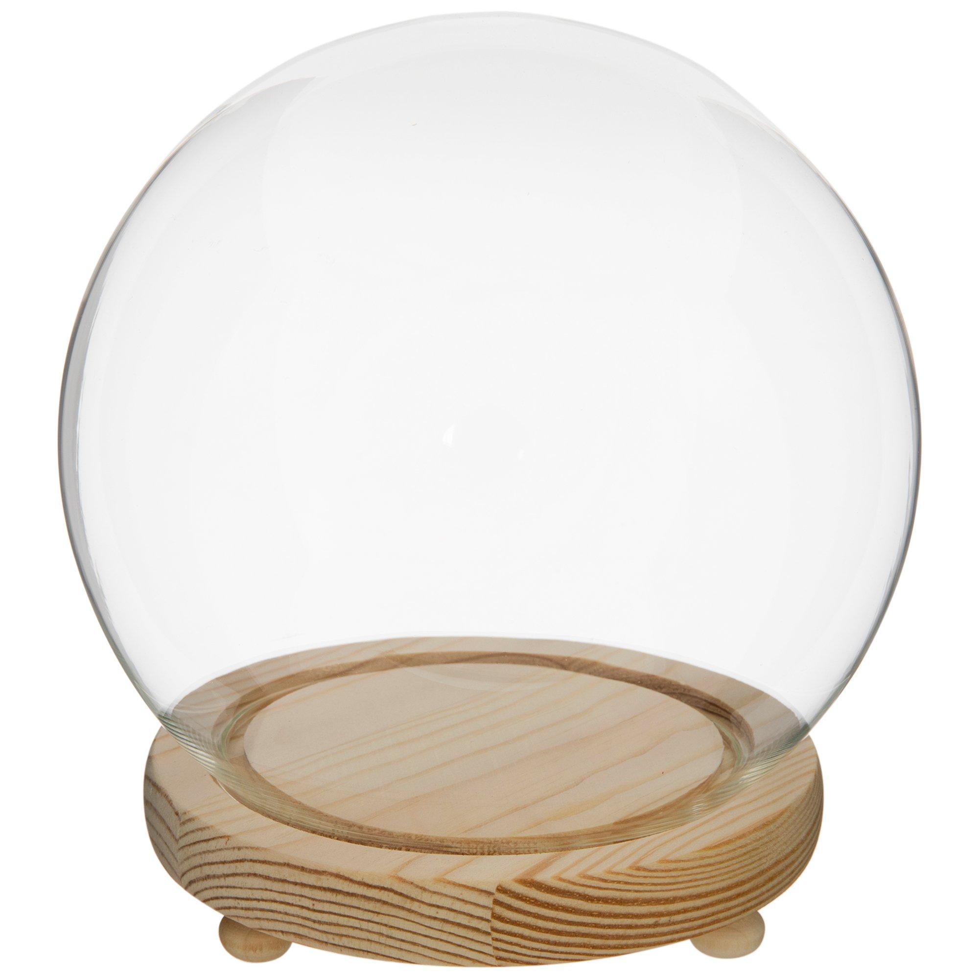 Round Glass Clock Dome With Base