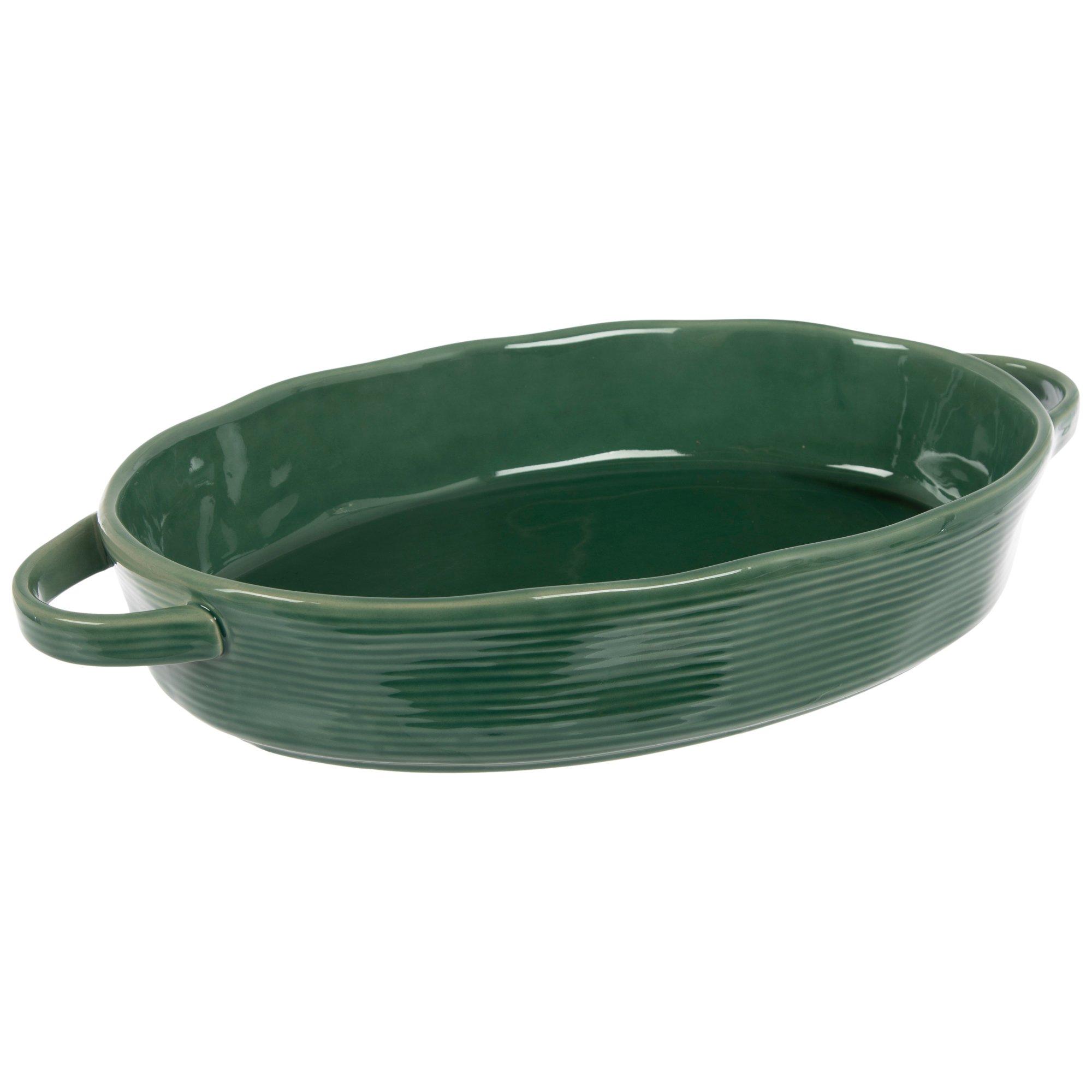 Ribbed Baker Dish With Handles