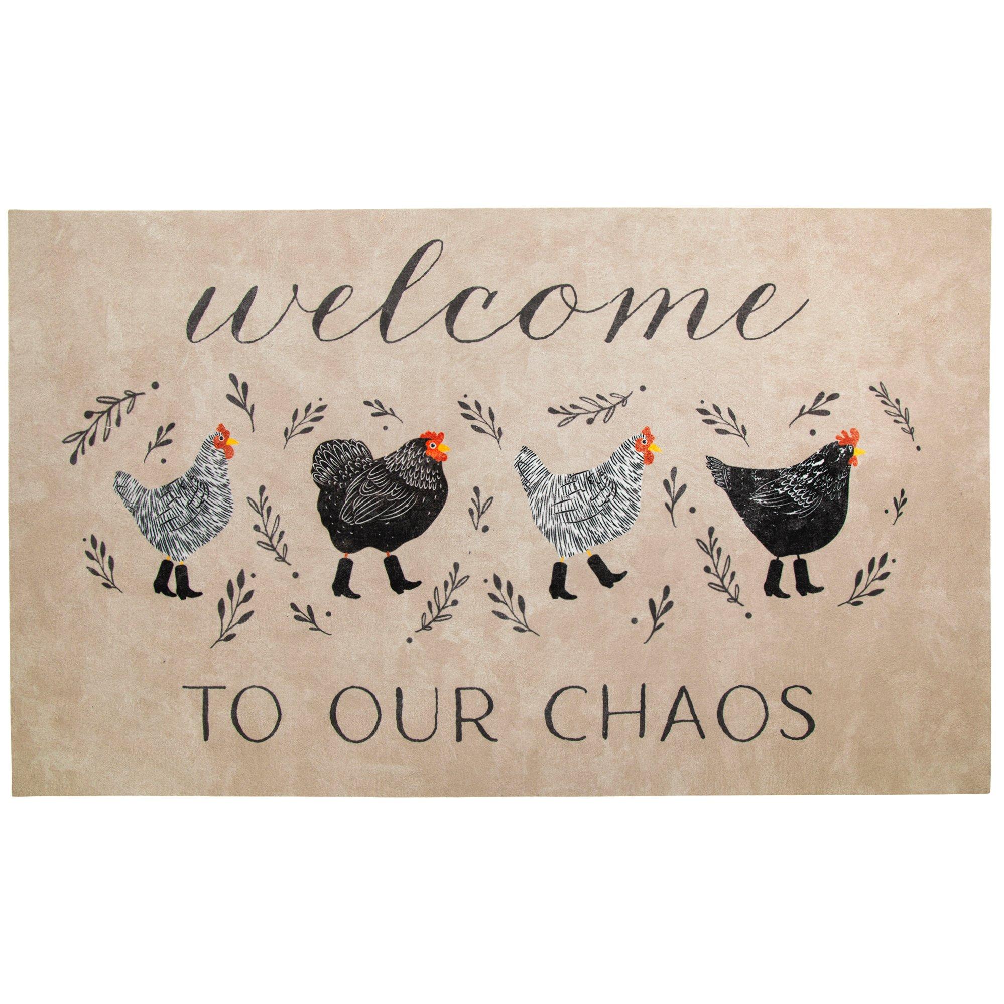 Welcome To Our Chaos Chickens Doormat