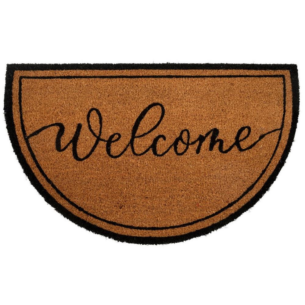 Welcome Half-Round Coir Doormat