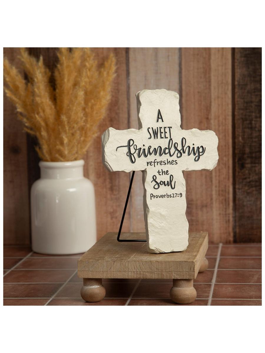 【G・S・カビール KABIR　 作品名：Sign of Happiness】 Proverbs 27:9 Cross Decor | Hobby Lobby | 2525269