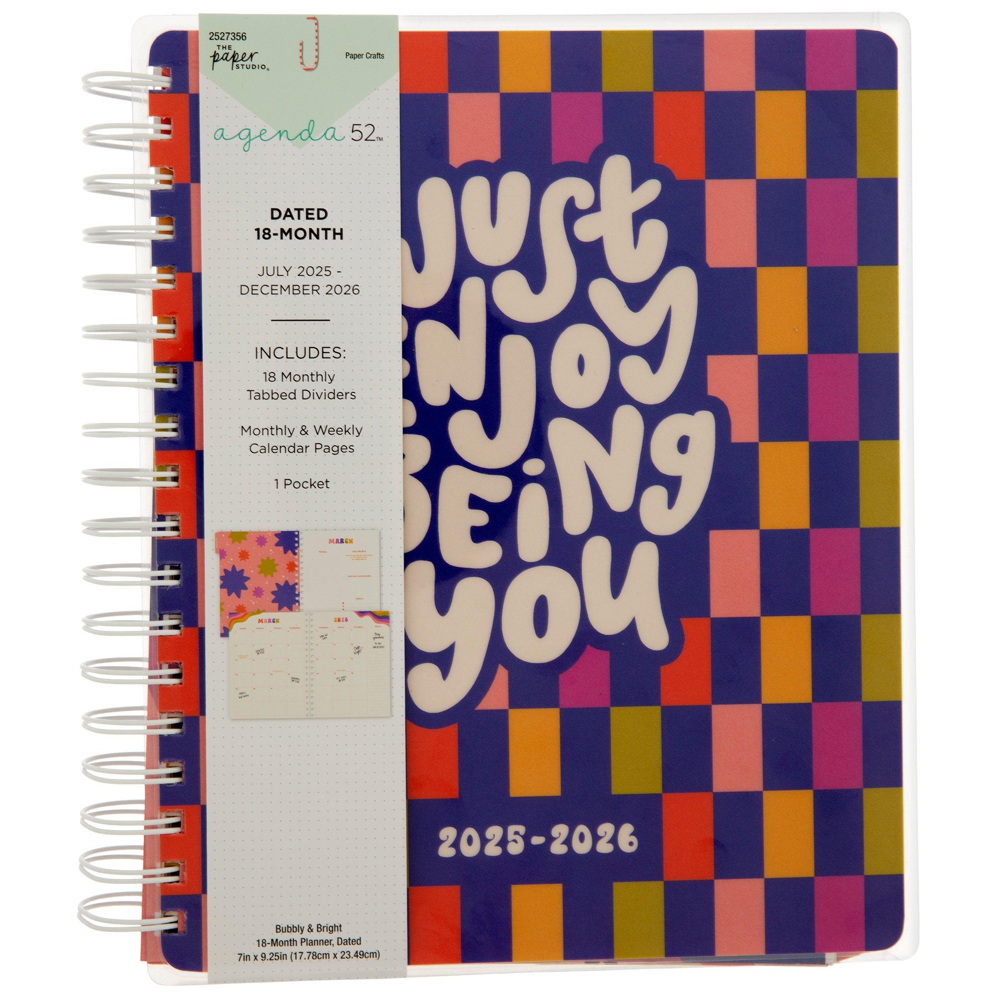 2025 - 2026 Bubbly &amp; Bright Checkered Planner - 18 Months