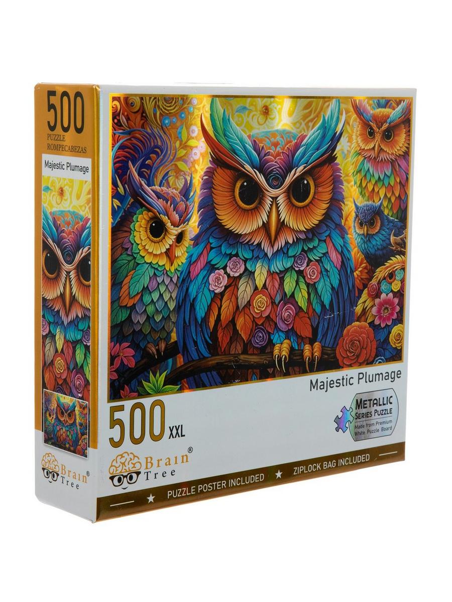 Majestic Plumage Owls Metallic Puzzle | Hobby Lobby | 2528503