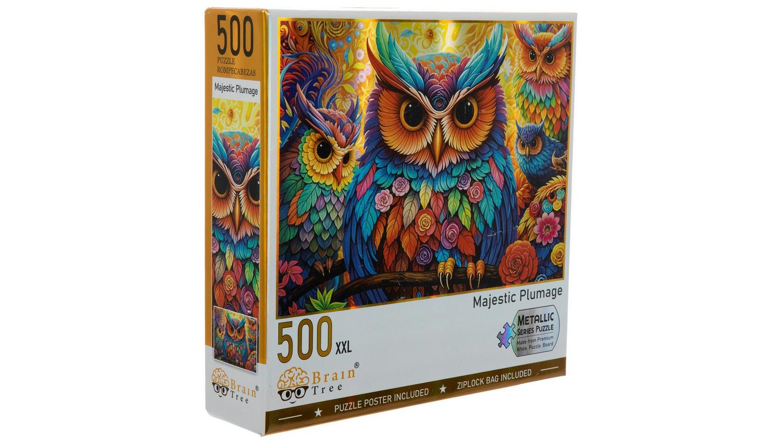 Majestic Plumage Owls Metallic Puzzle | Hobby Lobby | 2528503