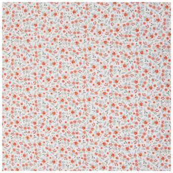 Red & Sage Floral Cotton Calico Fabric