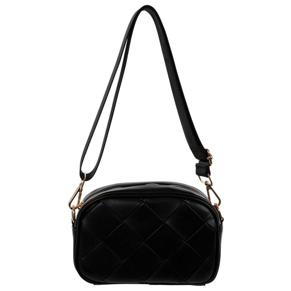 ★TOUT Y EST★ Lettering Quilted Flap Crossbody Bag Black FA Small Leather Crossbody Bag for Women Clutch Purse Womens