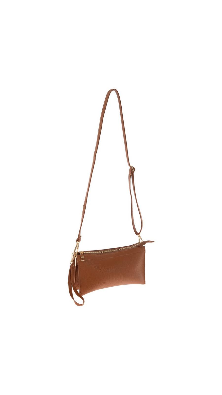 Brown Triangle Flap 3 IN 1 Fashion Modern Stylish Handbag Set display picture 2