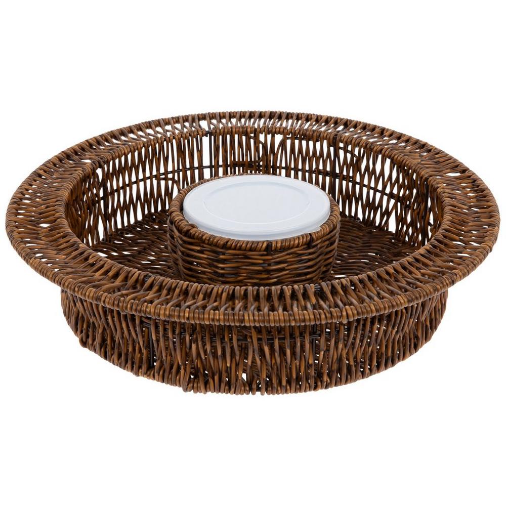Rattan Chip & Dip Tray