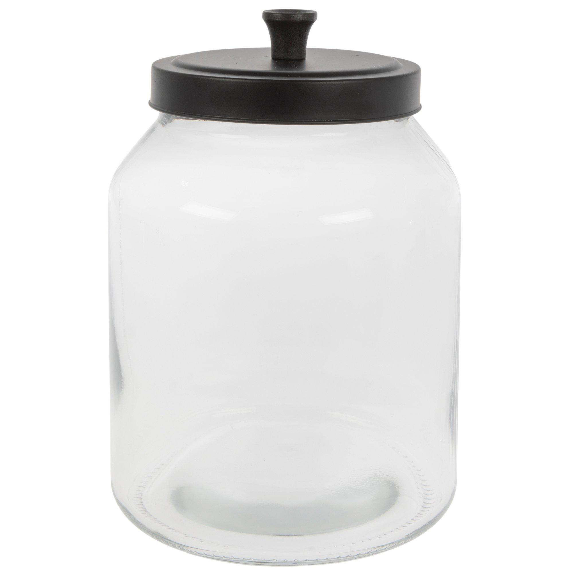 Glass Jar With Black Lid
