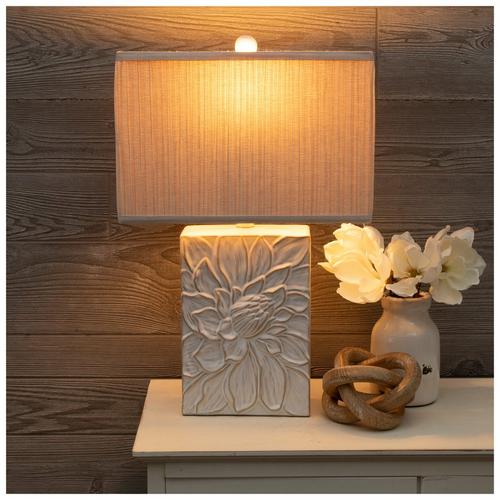 Rectangular White Flower Lamp