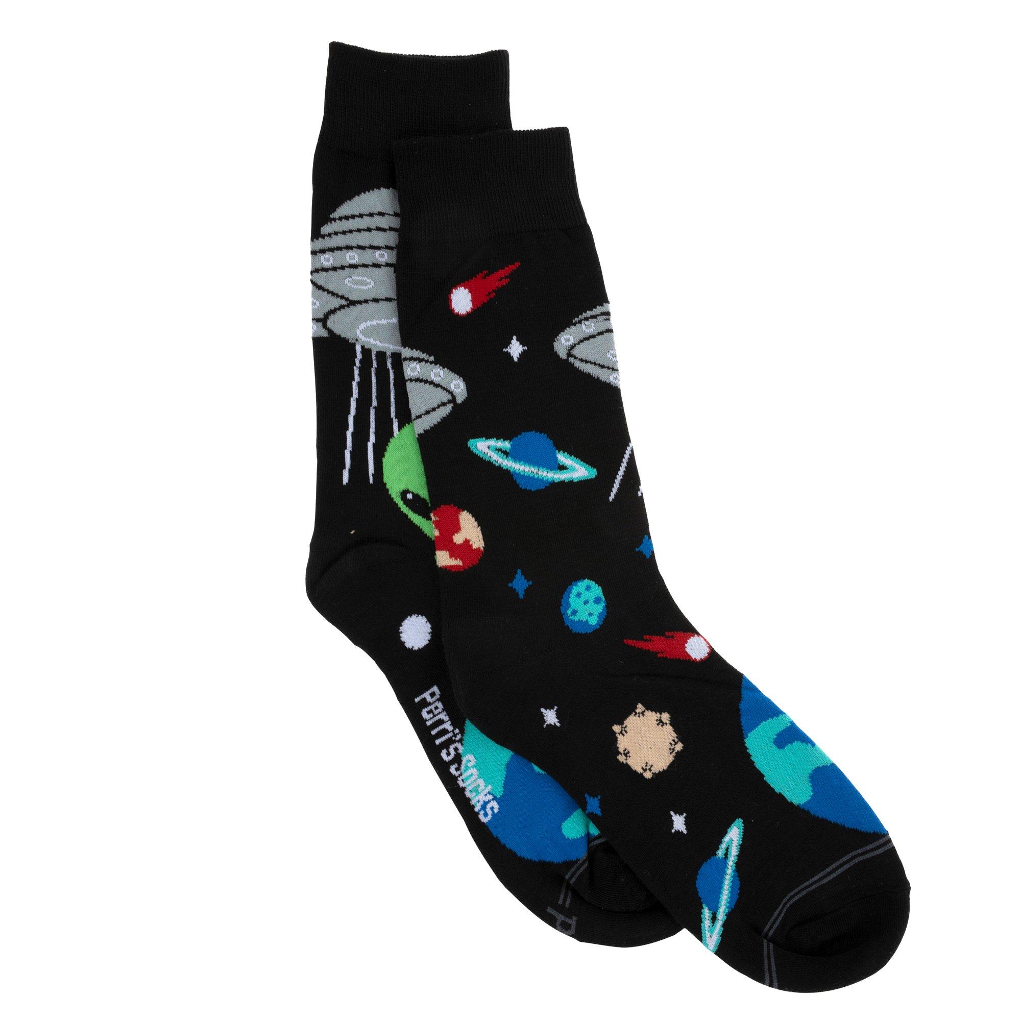 Sock It To Me Calzini Uomo Alieni - Fantasia UFO E Extraterrestri, Altezza Media, Morbidi E Confortevoli, Taglia Unica 7-13, Cotone Certificato OEKO-TEX, Divertenti E Originali