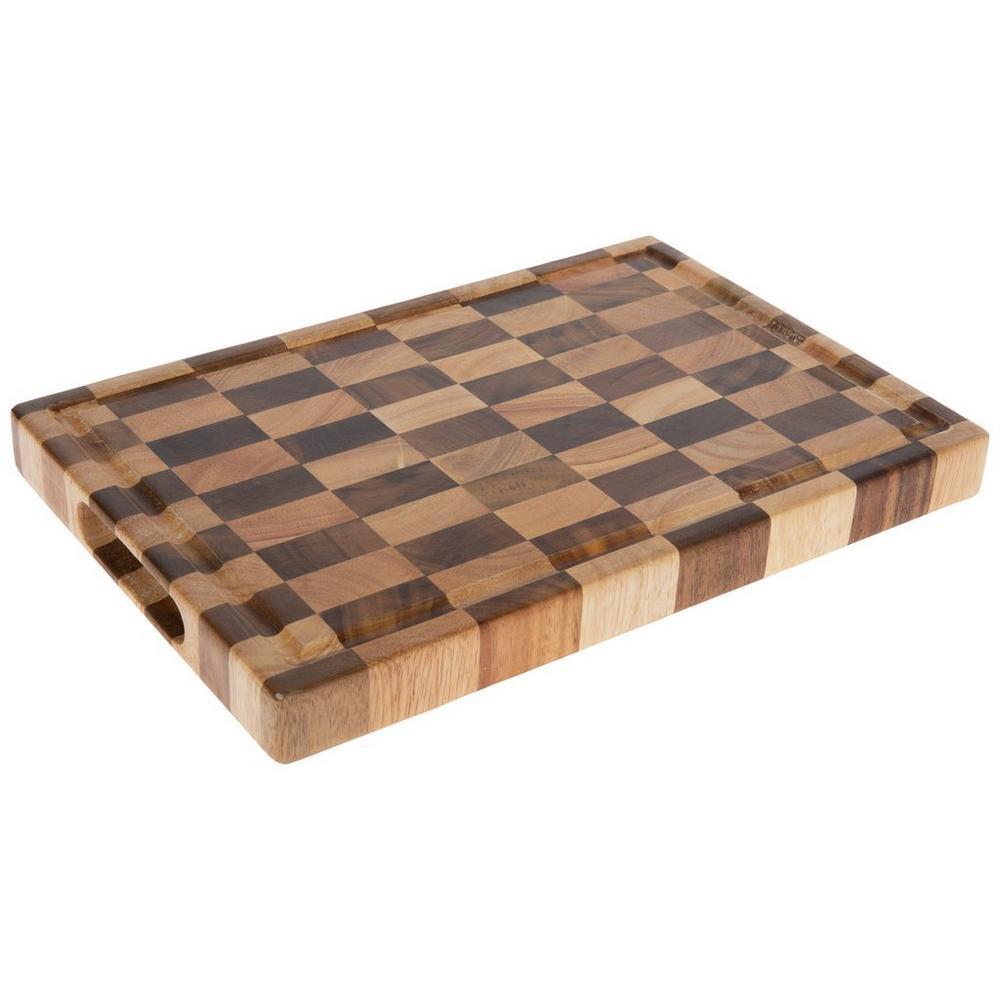 Checkered Acacia Wood Cutting Board