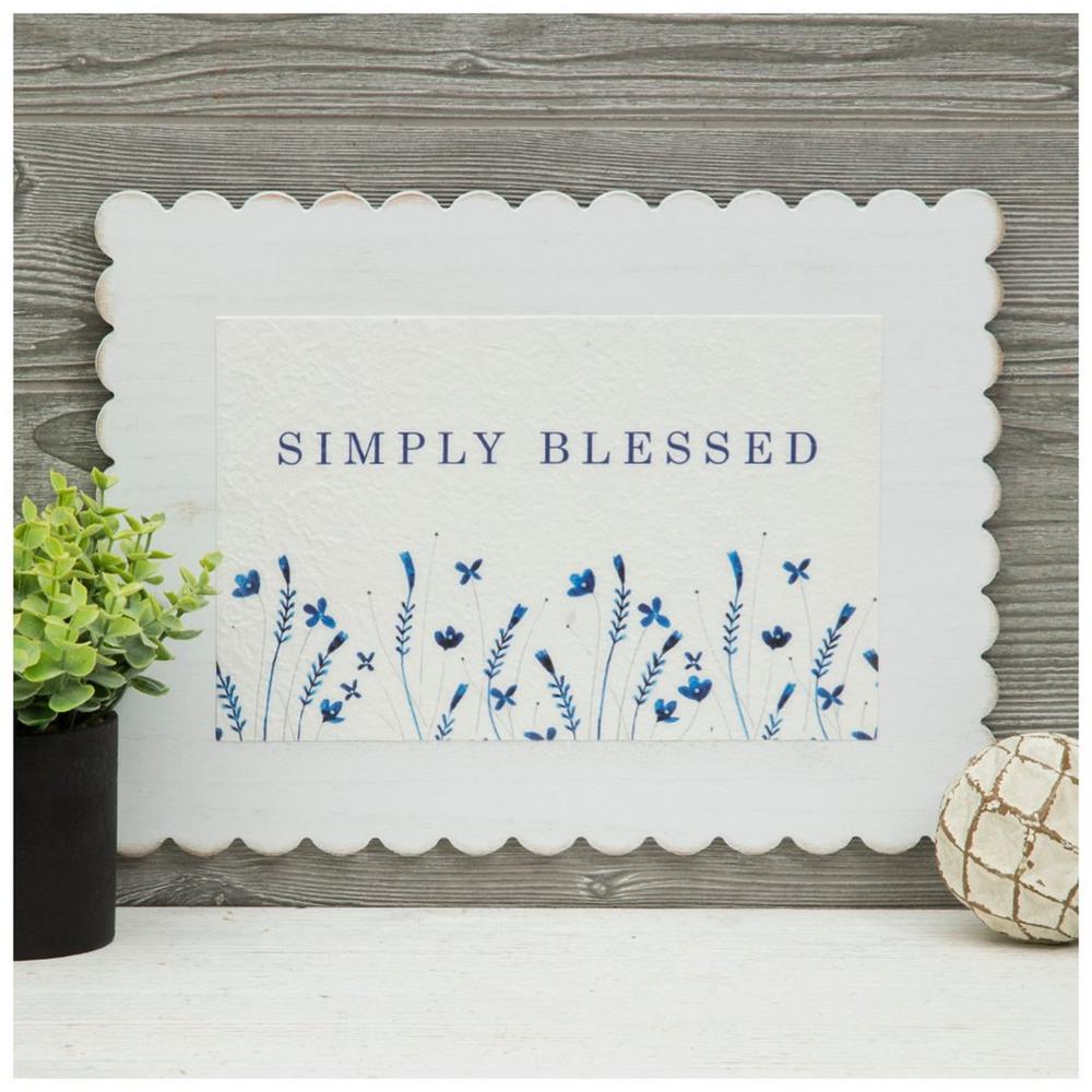 Simply Blessed Scalloped Wood Wall Decor