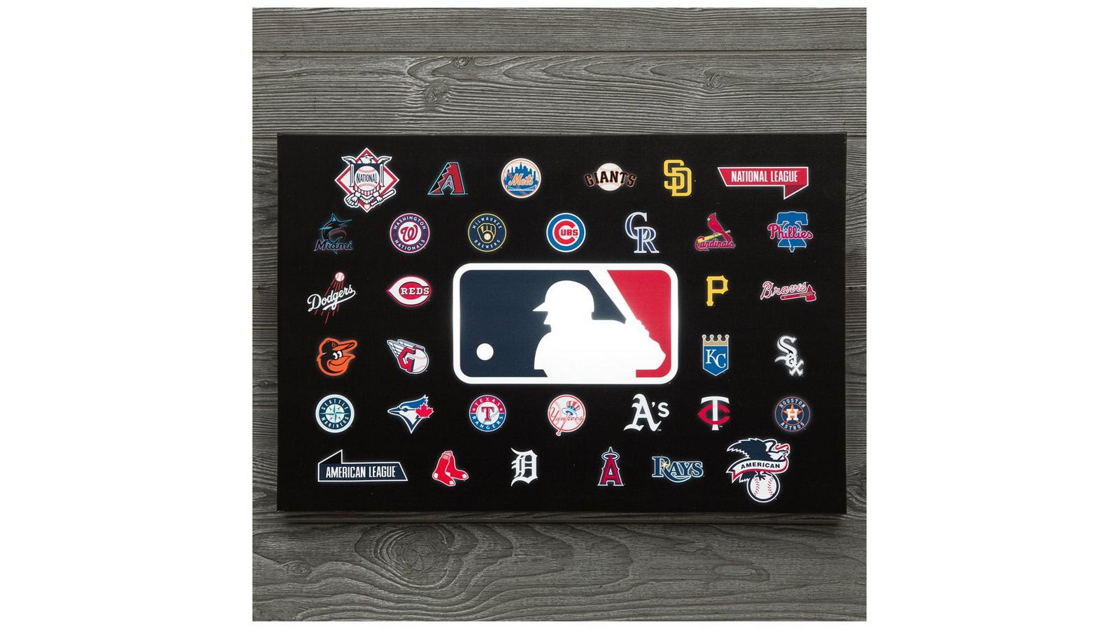 Light Up MLB Logos Canvas Wall Decor | Hobby Lobby | 2546836