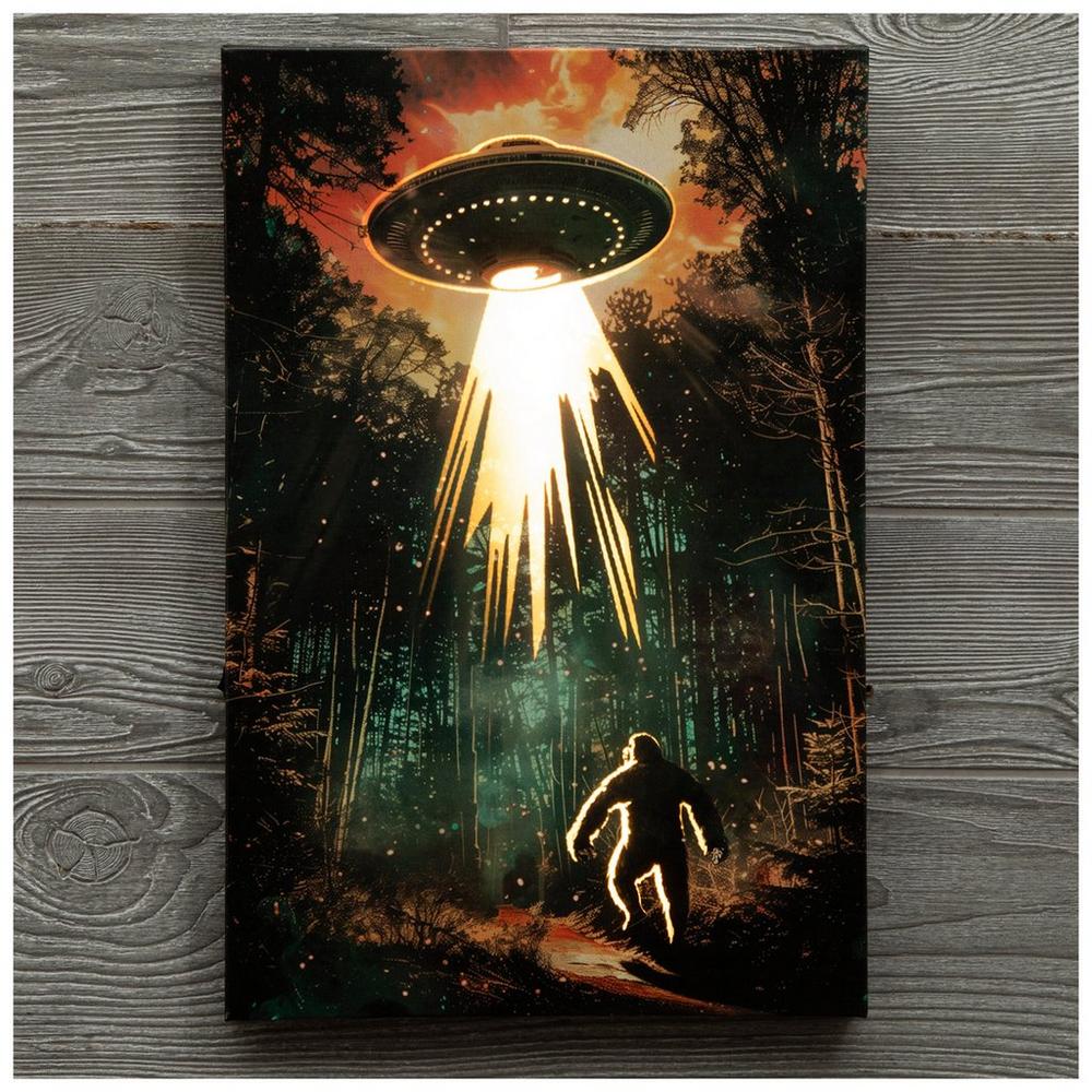 Bigfoot UFO Light Up Canvas Wall Decor | Hobby Lobby | 2548618