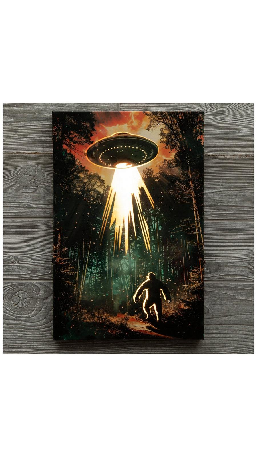 Bigfoot UFO Light Up Canvas Wall Decor | Hobby Lobby | 2548618