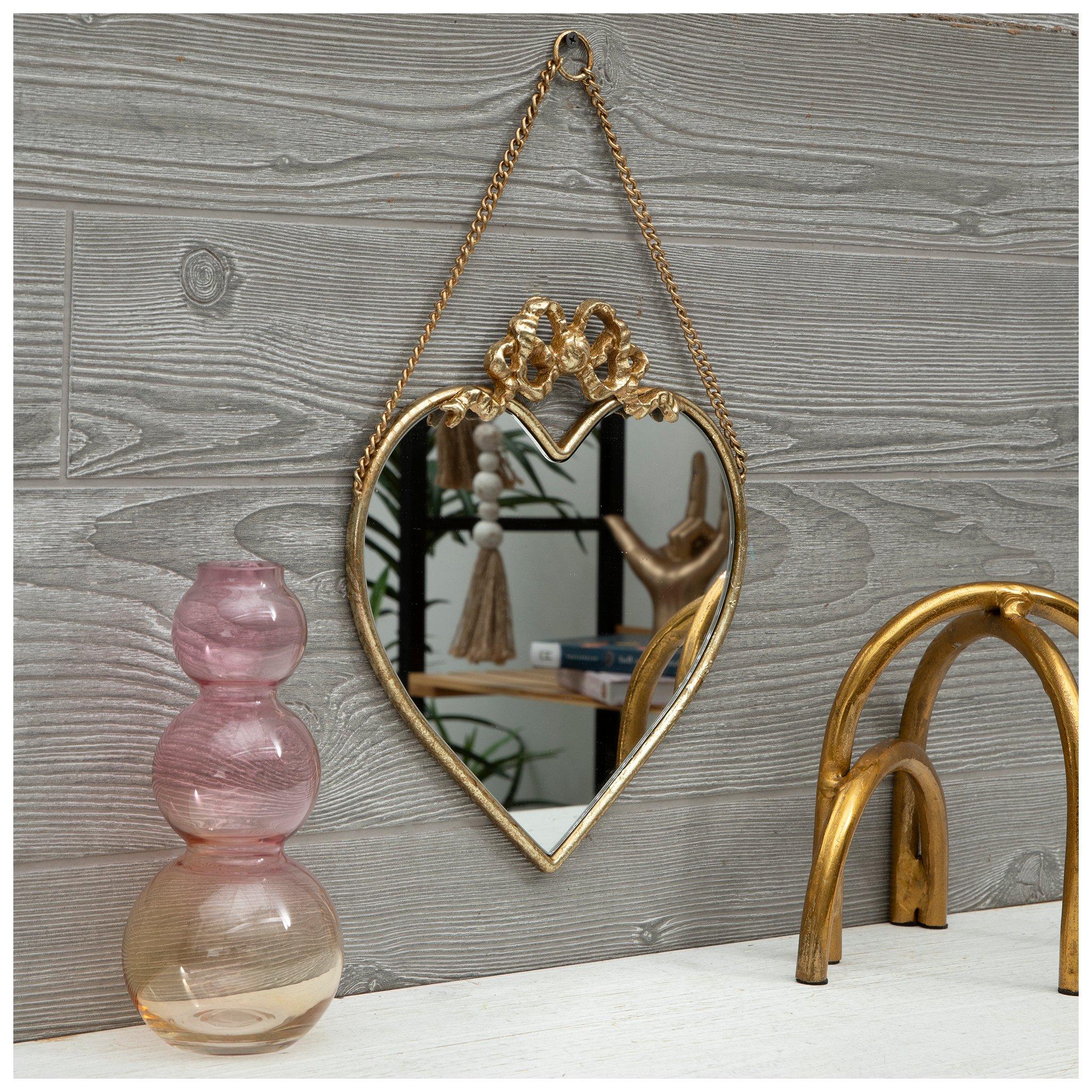 Gold Ornate Heart Metal Wall Mirror