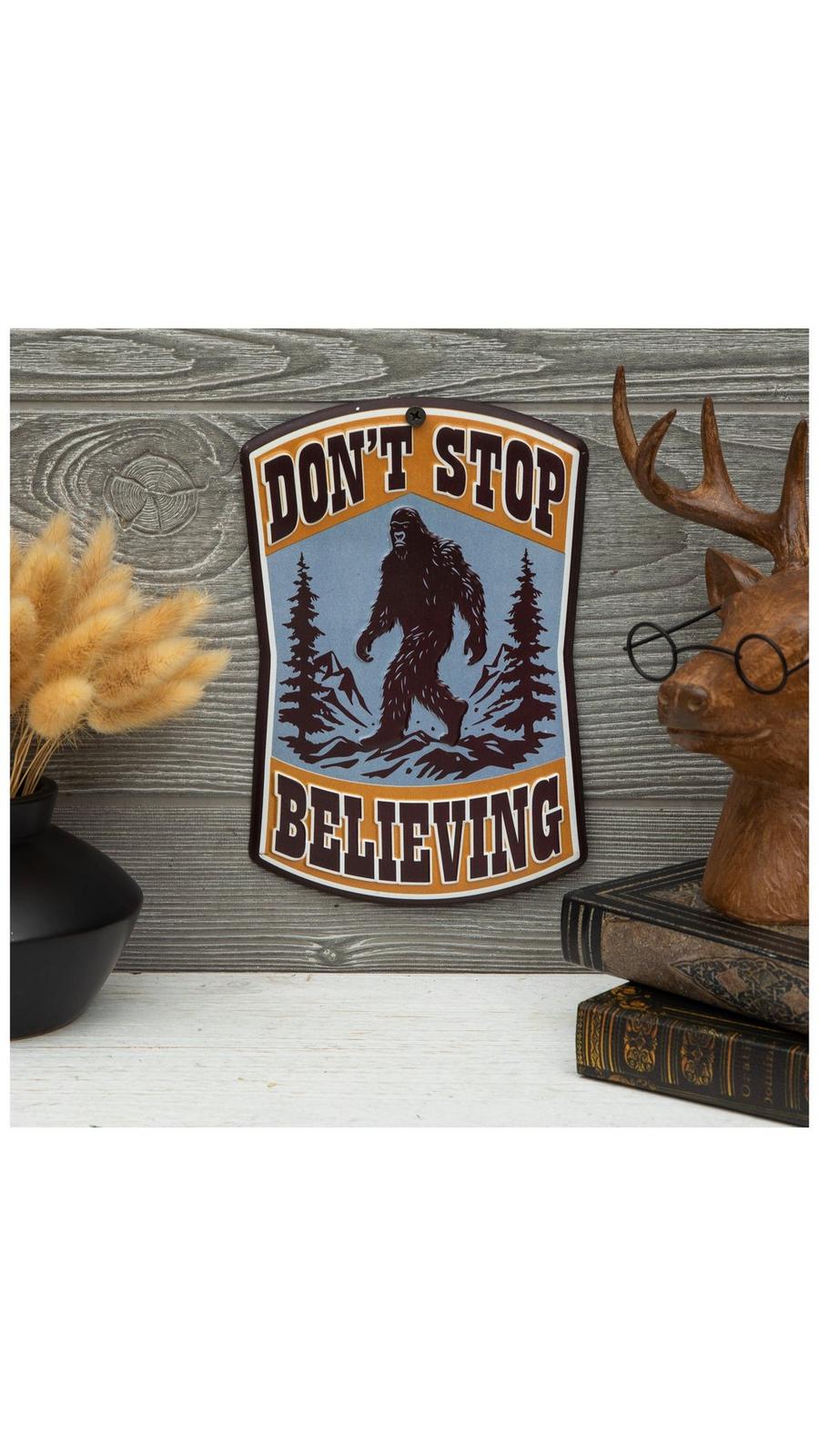 Don't Stop Believing Sasquatch Metal Sign | Hobby Lobby | 2549160