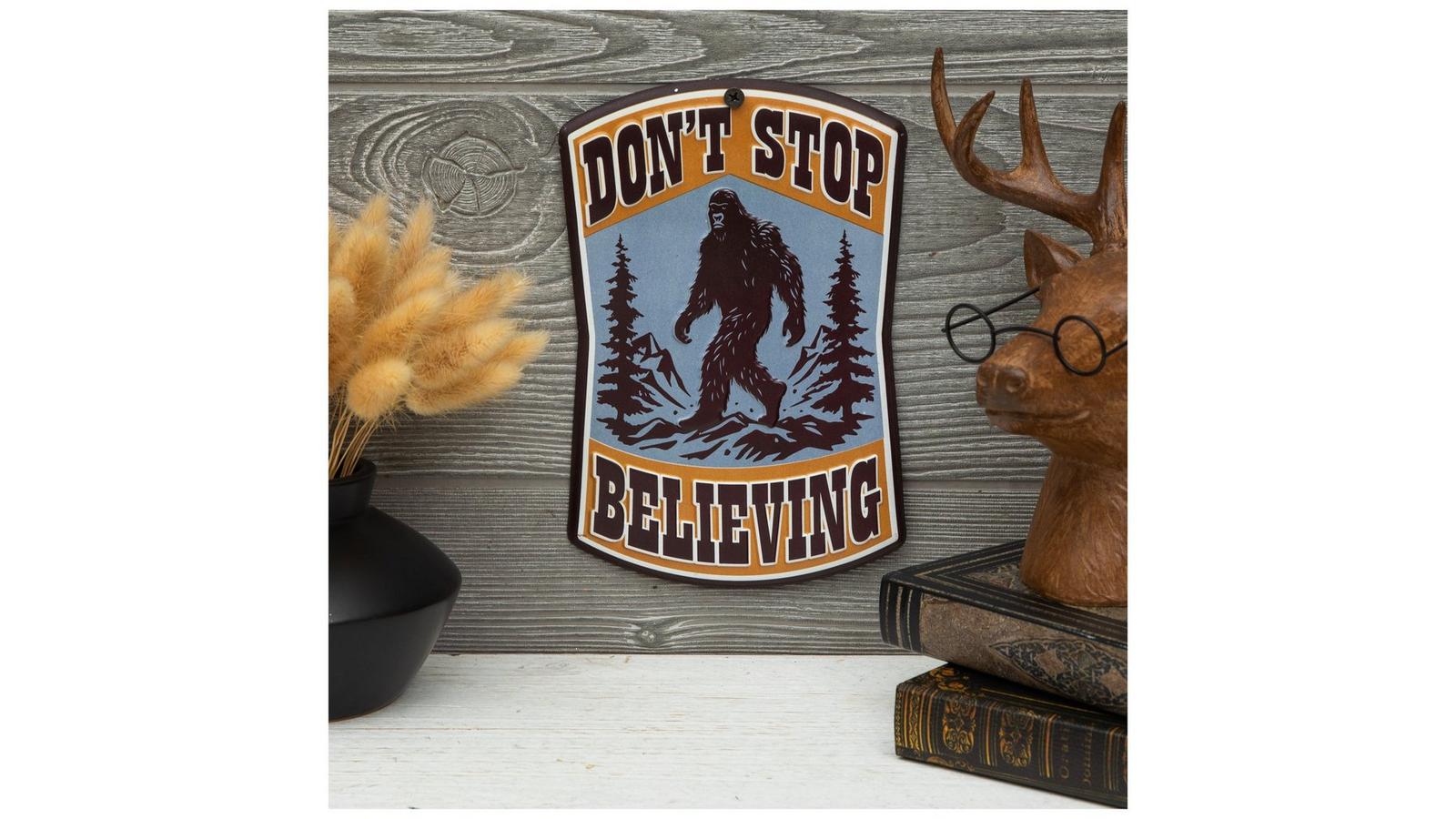 Don't Stop Believing Sasquatch Metal Sign | Hobby Lobby | 2549160