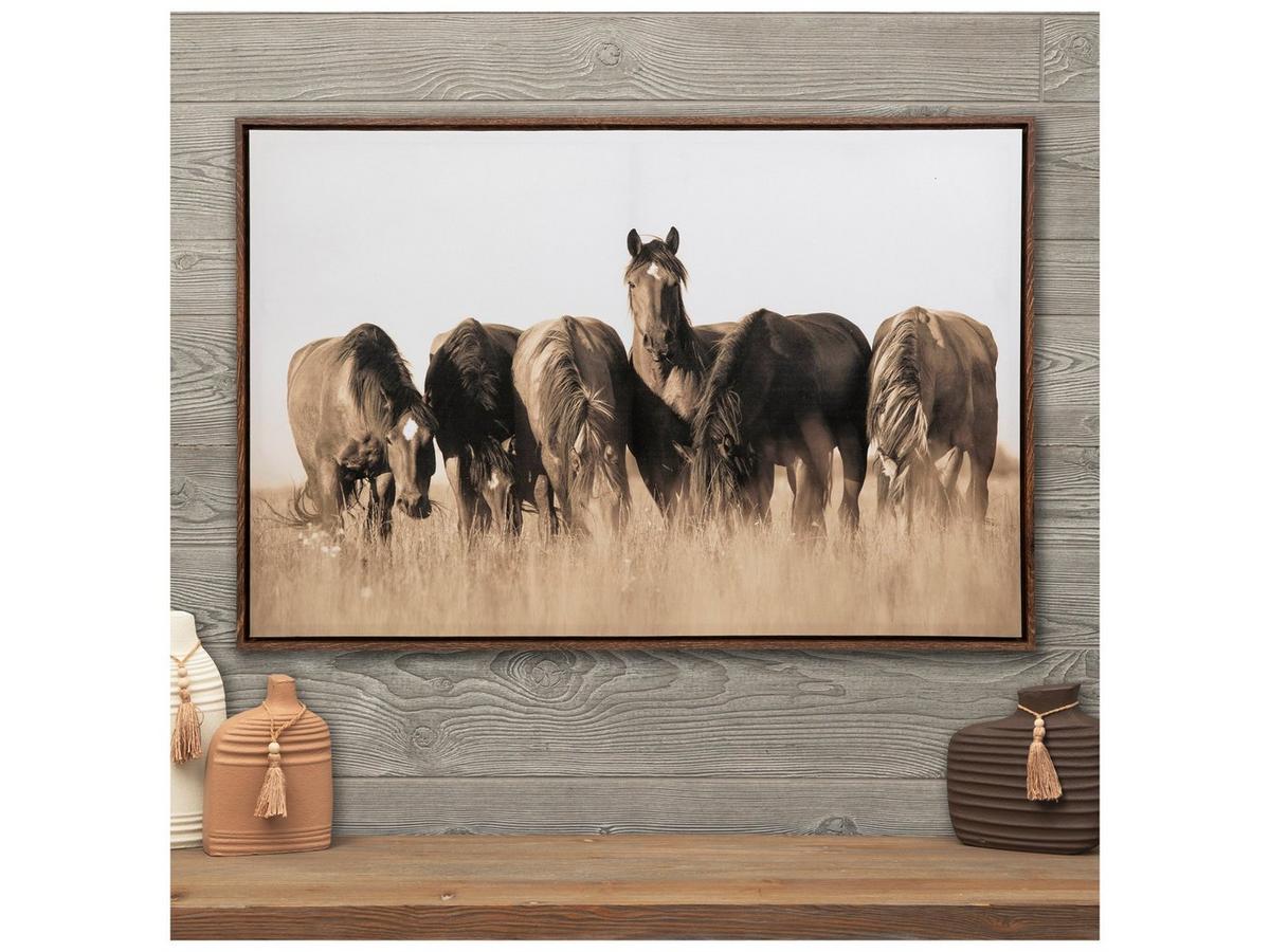 Field Of Horses Canvas Wall Decor, image size:1200x900