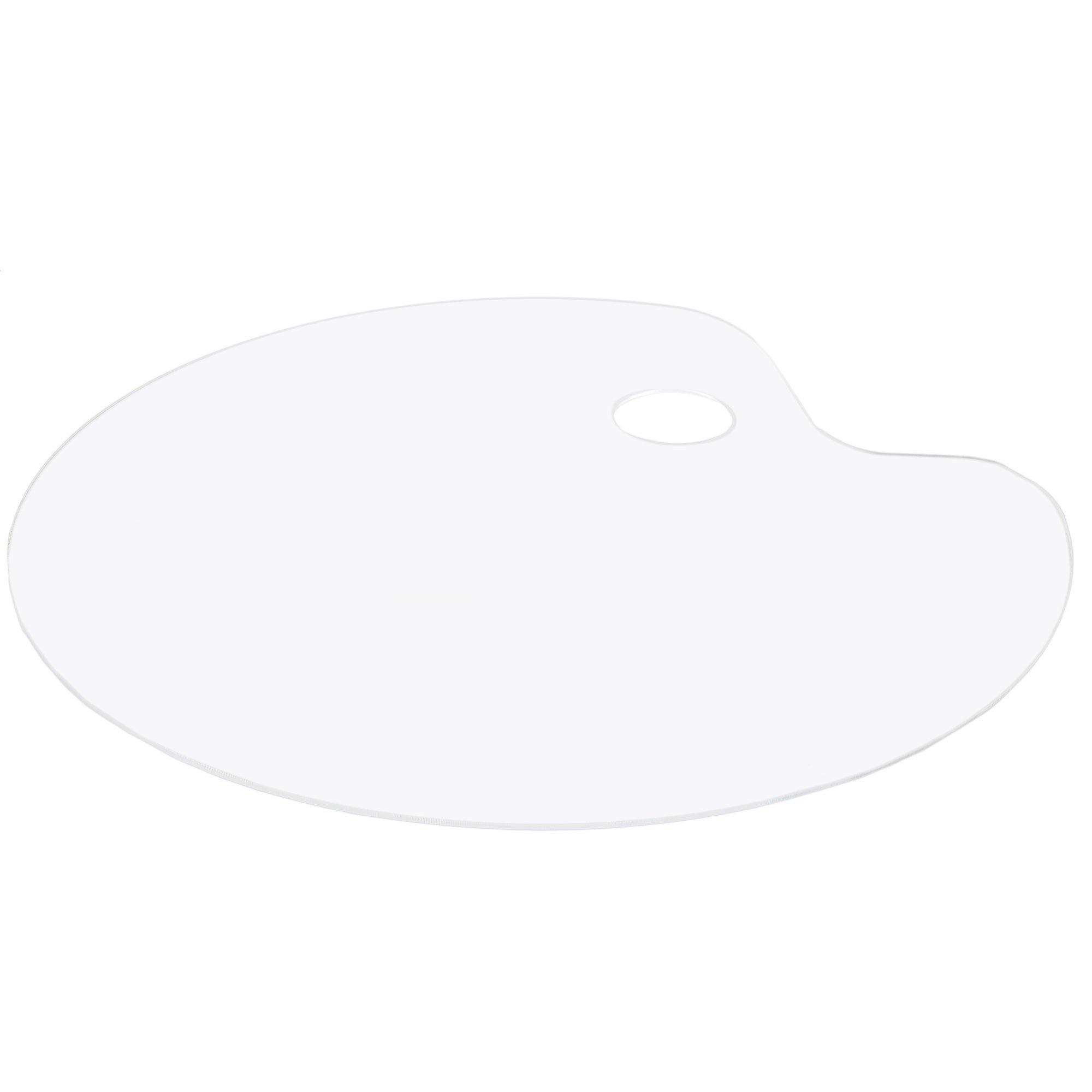 Htovila 2PCS Acrylic Paint Palette Oval Shape Transparent Non