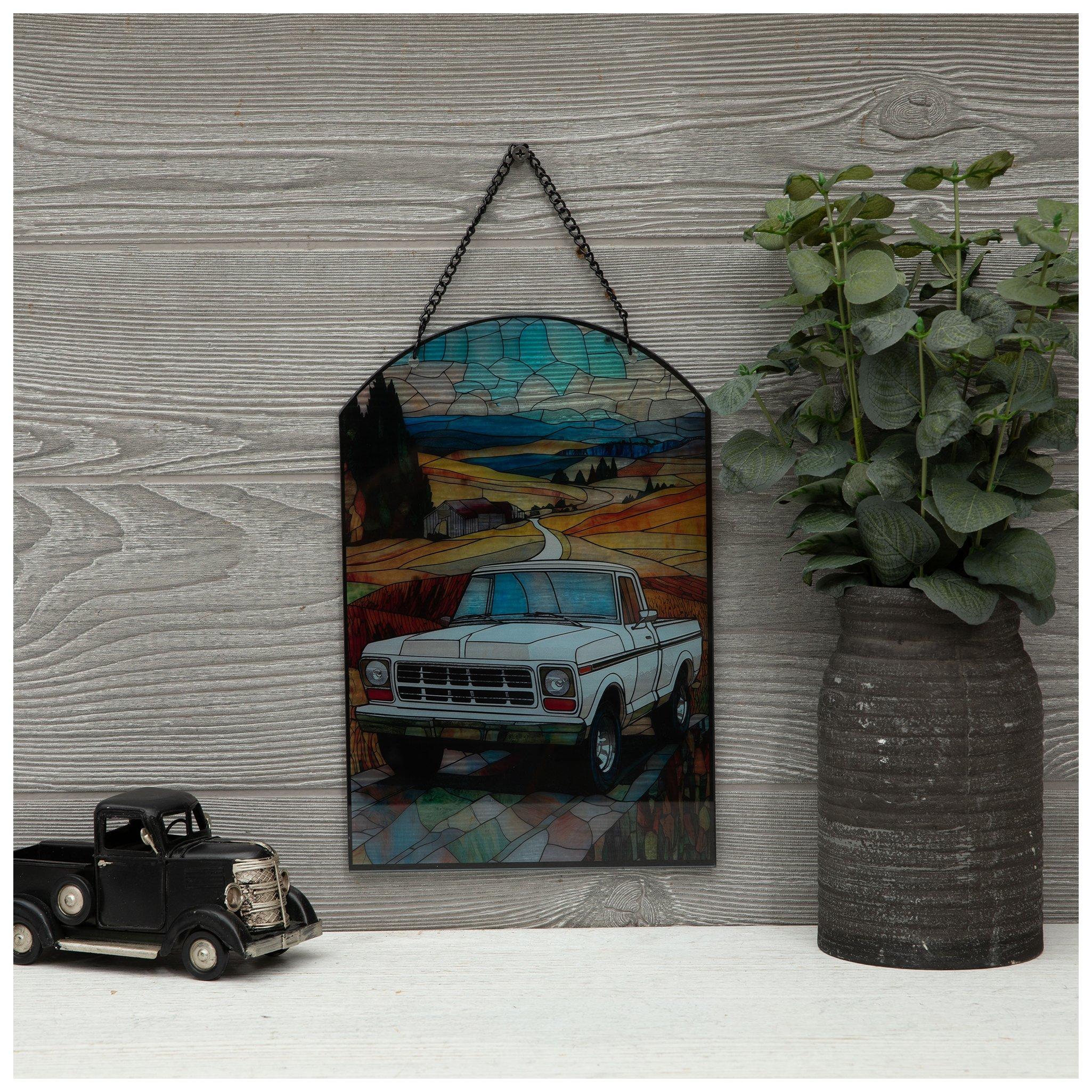 White Truck Stained Glass Wall Decor | Hobby Lobby | 2554004