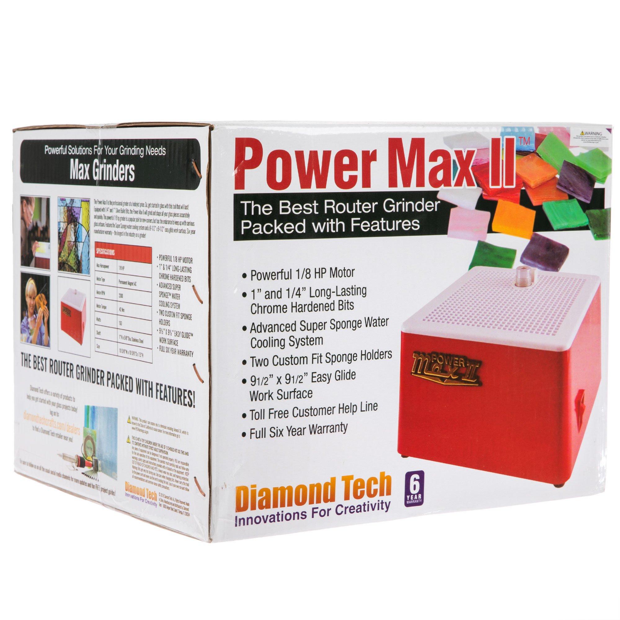 Diamond Tech Power Max II Glass Grinder with 1/4” & 1” Grinder Bits  (NEW/SEALED)