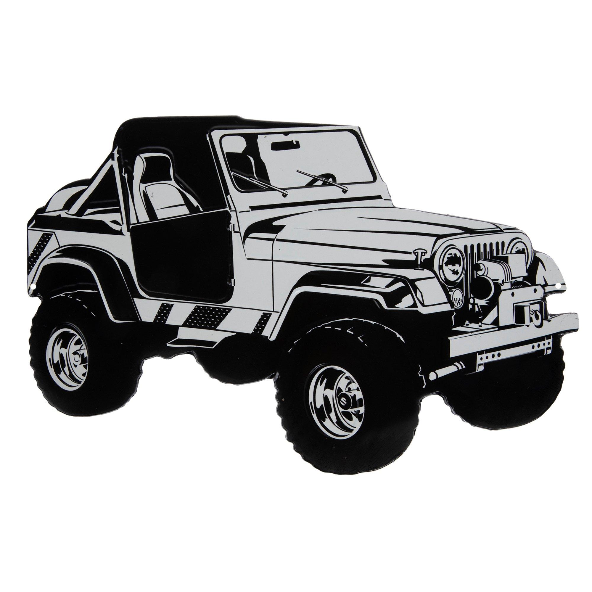 Open Road Brands Jeep Round Embossed Tin Sign, 12 in. x