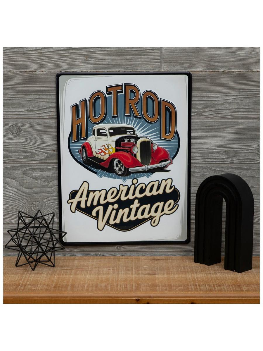 HOT ROD ROADHOUSE 木製看板 ビンテージ風ダメージ加工90's Hot Rod Metal Sign | Hobby Lobby | 2555779