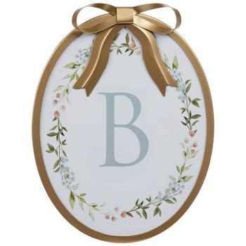 Gold Bow & Floral Letter Wood Wall Decor