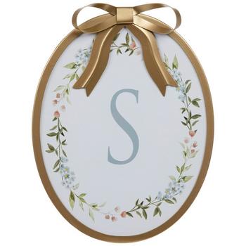 Gold Bow & Floral Letter Wood Wall Decor