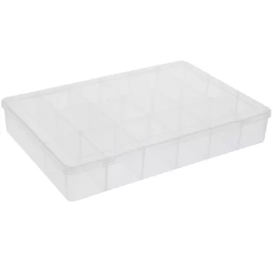 As Is c e ll a S/ 3 Clear Stackable Storage Bins with Dividers