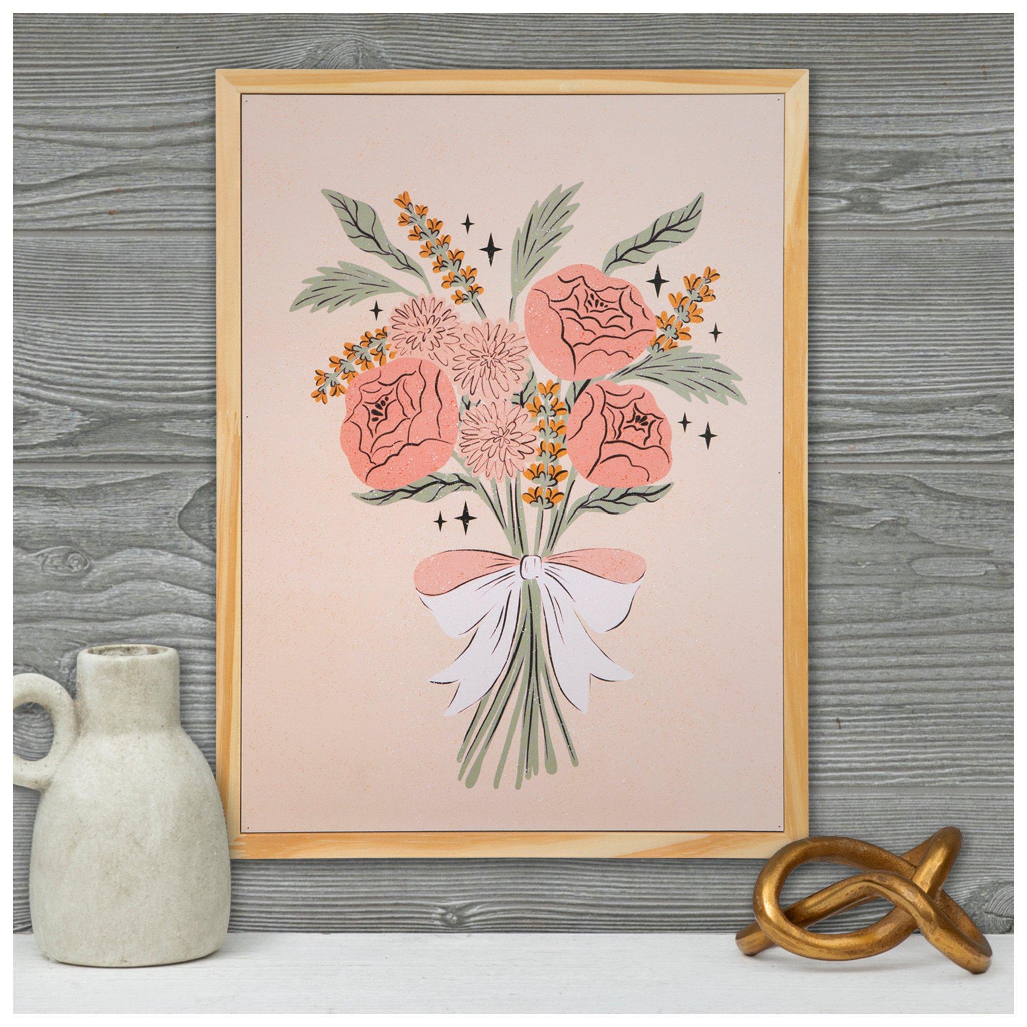 Let's Have A Tea Party Floral Wood Wall Decor