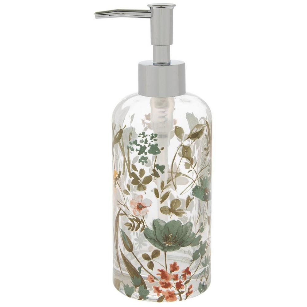 Floral Glass Soap Dispenser